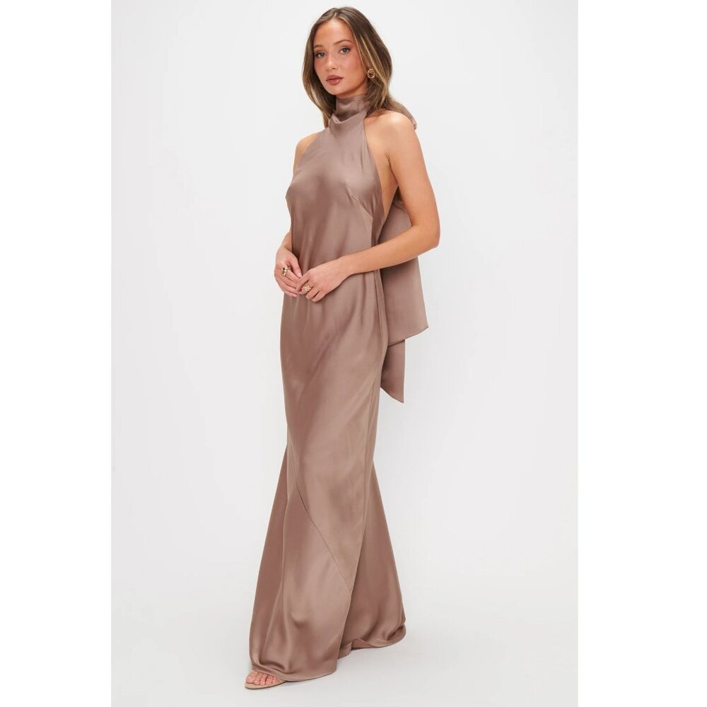 Show Me Your Mumu Lisa Maxi Dress- Dune Luxe Satin